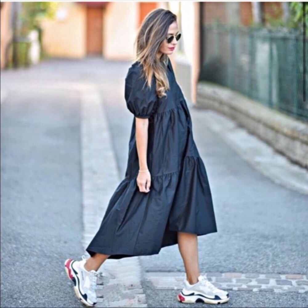 Zara asymmetrical poplin dress